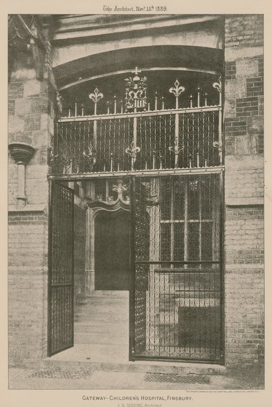Porten, barnsjukhuset, Finsbury; fotografera av English School
