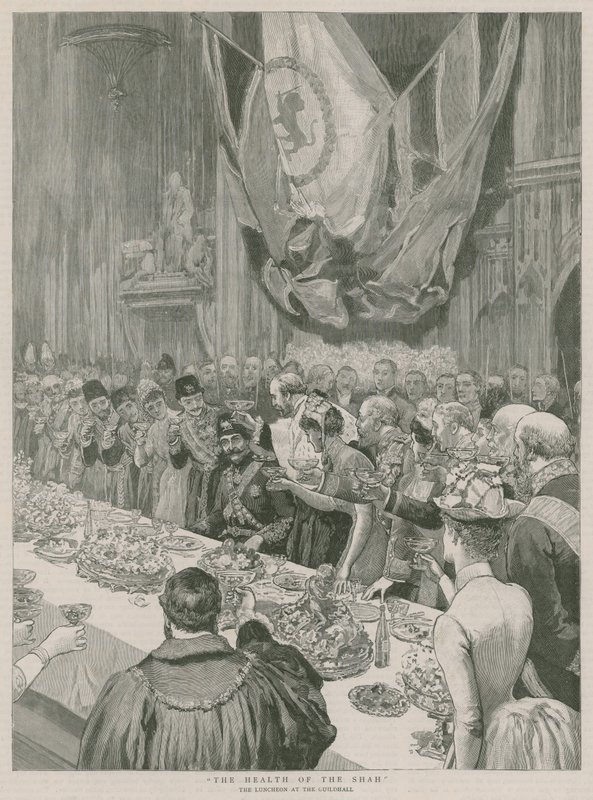 Shahens hälsa; Lunchen i Guildhall, London av English School
