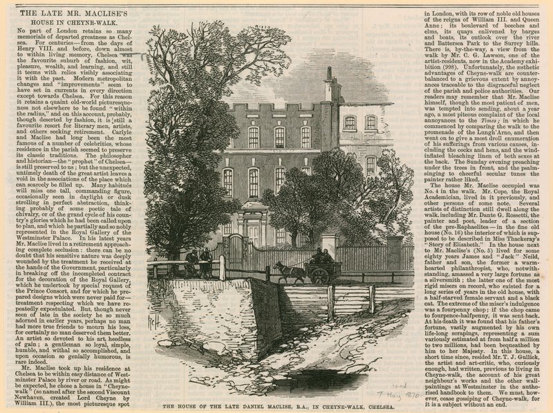 Daniel Maclises hus i Cheyne Walk av English School