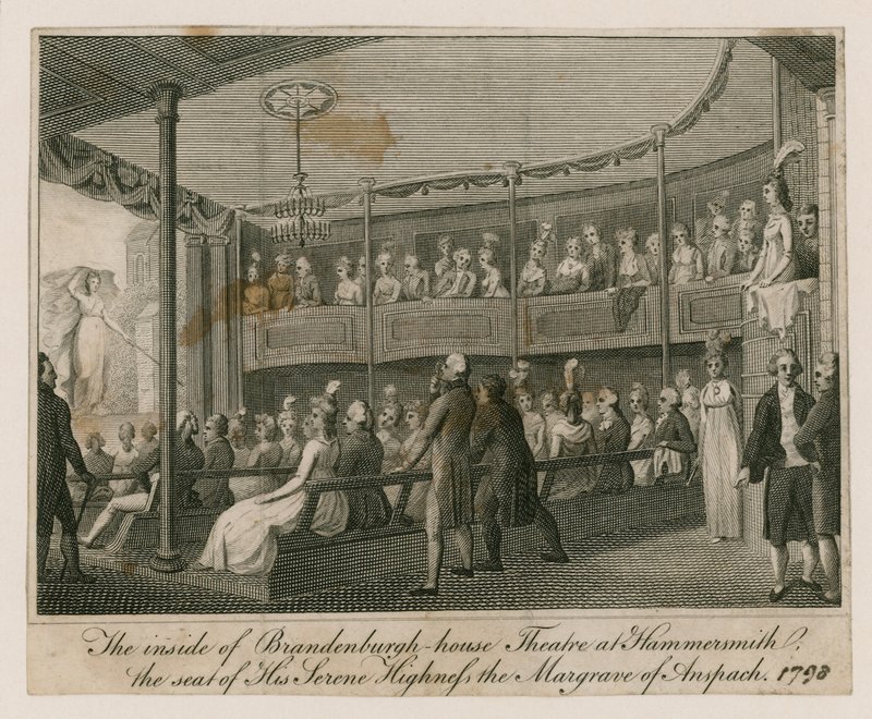 Insidan av Brandenburgh House Theatre på Hammersmith av English School