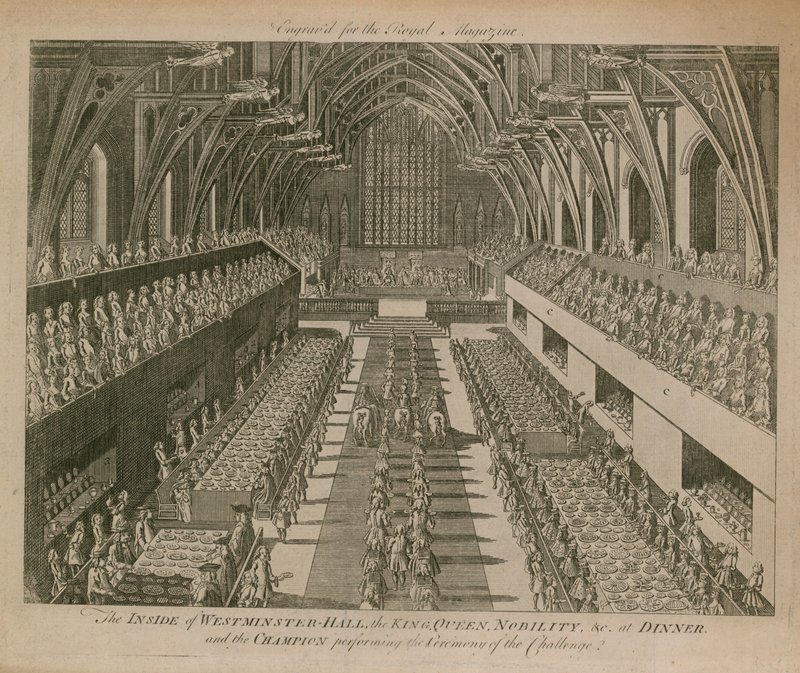 Insidan av Westminster Hall av English School