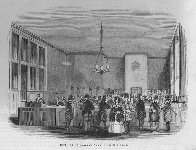 Interiören i Bank of Mrs Rogers and Co av English School