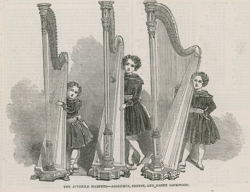 De unga harpisterna - Adolphus, Ernest och Fanny Lockwood av English School