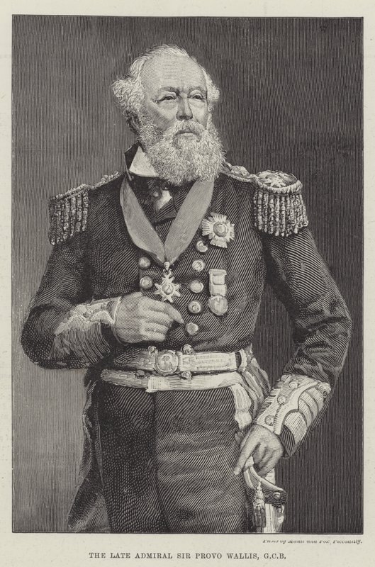 Den bortgångne amiralen Sir Provo Wallis, GCB (gravyr) av English School