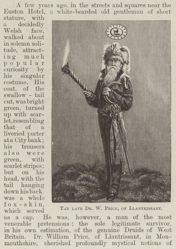 Den framlidne Dr W Price, från Llantrissant (gravyr) av English School