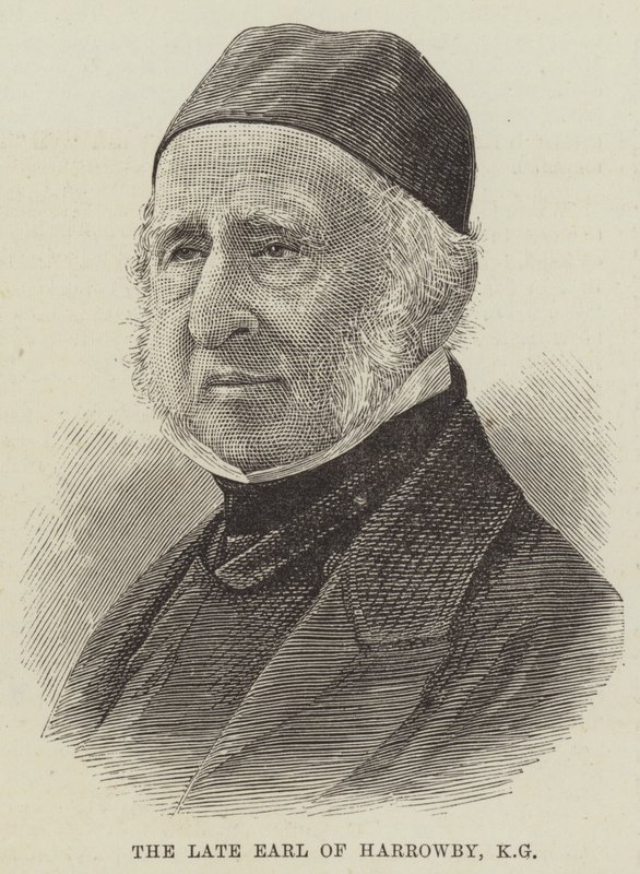Den framlidne earlen av Harrowby, KG (gravyr) av English School