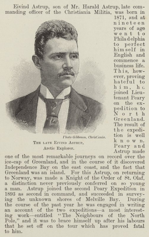 Den framlidne Eivind Astrup, Arctic Explorer (gravyr) av English School