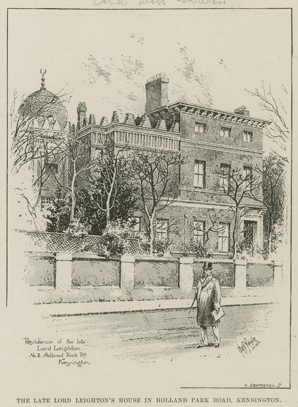 Det sena Lord Leightons hus i Holland Park Road, Kensington, London av English School