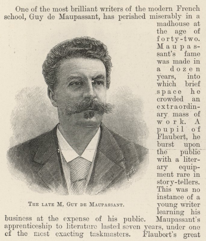 Den bortgångne M Guy de Maupassant (gravyr) av English School