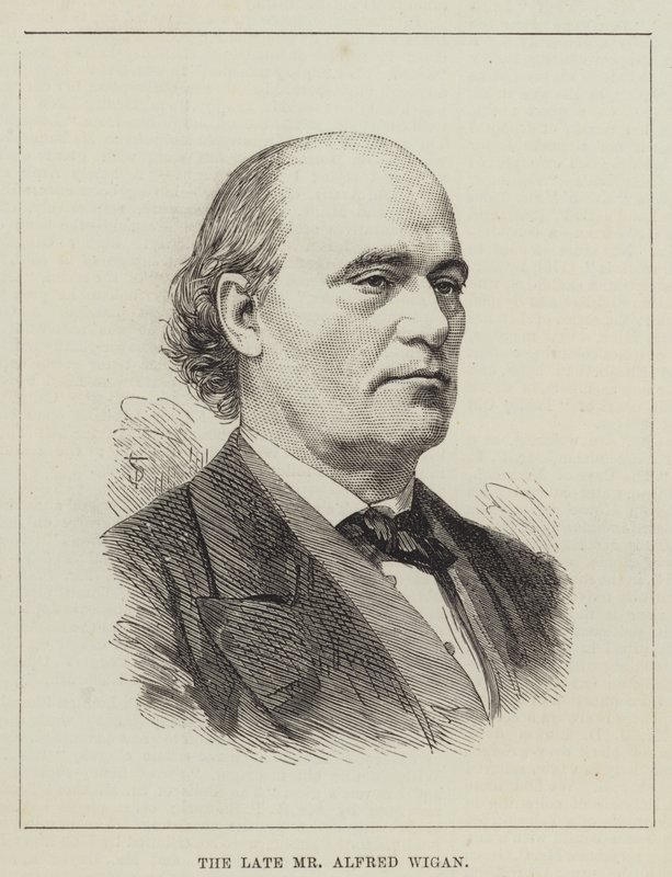 Den bortgångne herr Alfred Wigan (gravyr) av English School
