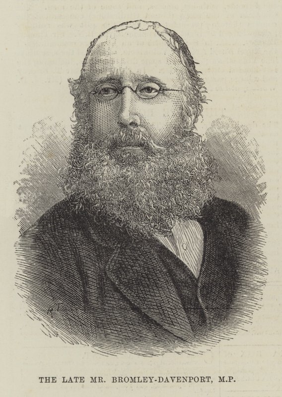 Den bortgångne herr Bromley-Davenport, MP (gravyr) av English School