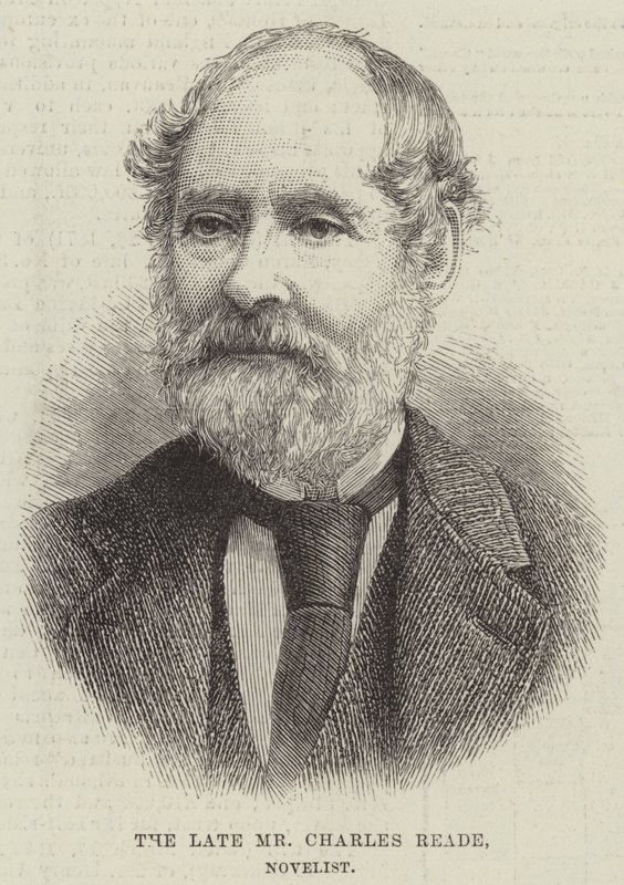 Den bortgångne herr Charles Reade, romanförfattare (gravyr) av English School
