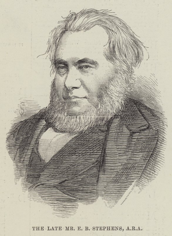 Den bortgångne Mr E B Stephens, ARA (gravyr) av English School