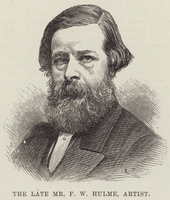 Den bortgångne Mr F W Hulme, konstnär (gravyr) av English School