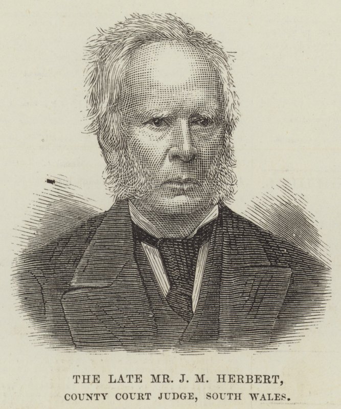 Den framlidne Mr J M Herbert, County Court Judge, South Wales (gravyr) av English School