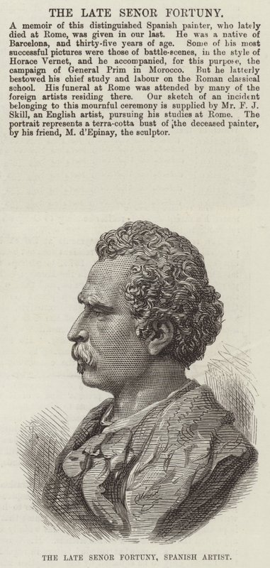 Senor Fortuny, spansk konstnär (gravyr) av English School
