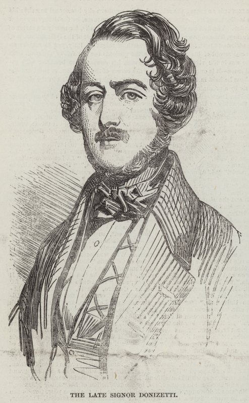 Den avlidne signor Donizetti (gravyr) av English School