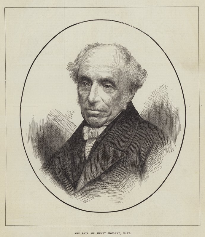 Den framlidne Sir Henry Holland, Baronet (gravyr) av English School