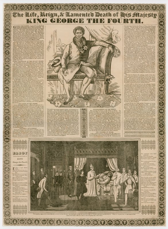 Hans Majestäts, kung George IV:s liv och regeringstid och beklagade döden av English School