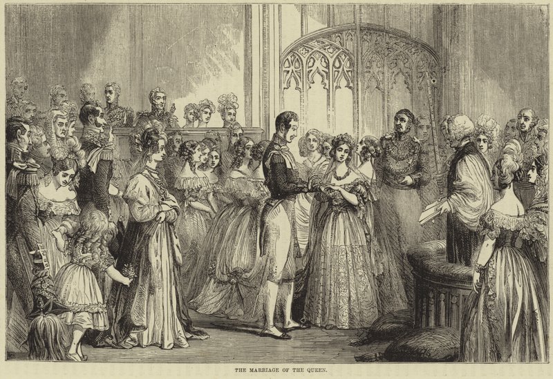 Äktenskapet mellan drottning Victoria och prins Albert av Saxe-Coburg och Gotha av English School
