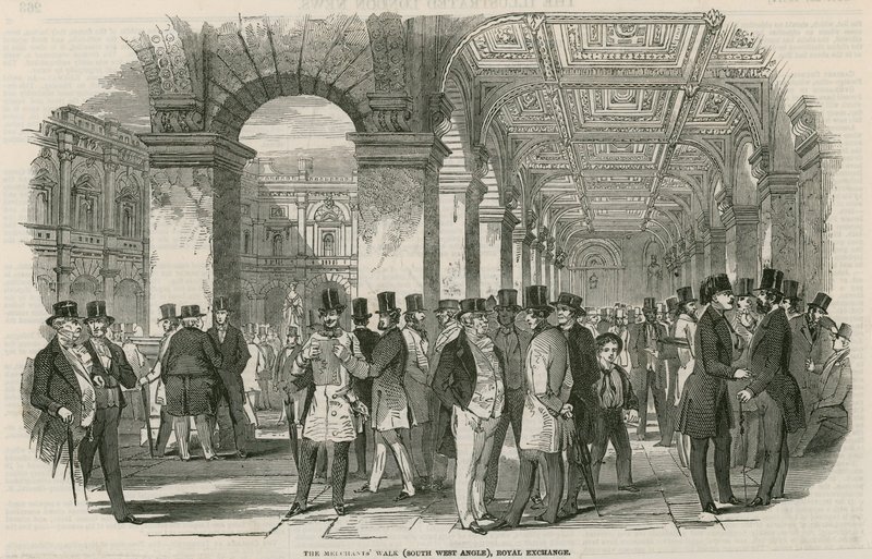 Köpmännen går (sydvästlig vinkel), Royal Exchange av English School