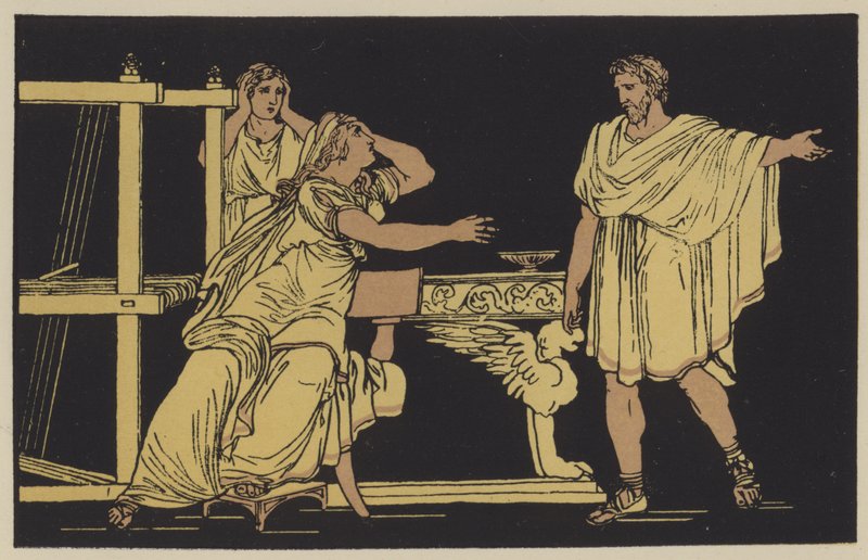 Euryalus mor mottar nyheten om hans död (färglitografi) av English School