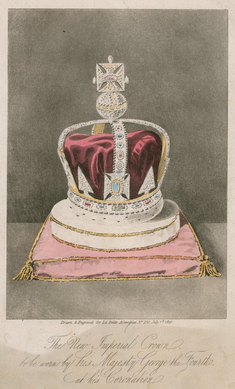 Den nya kejserliga kronan som ska bäras av Hans Majestät George IV vid hans kröning av English School