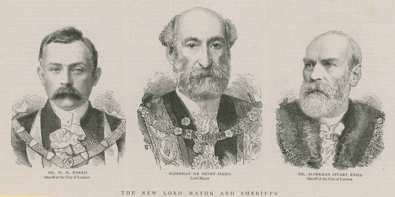 Den nya överborgmästaren och sheriffen: Alderman Sir Henry Isaacs, Lord Mayor av English School
