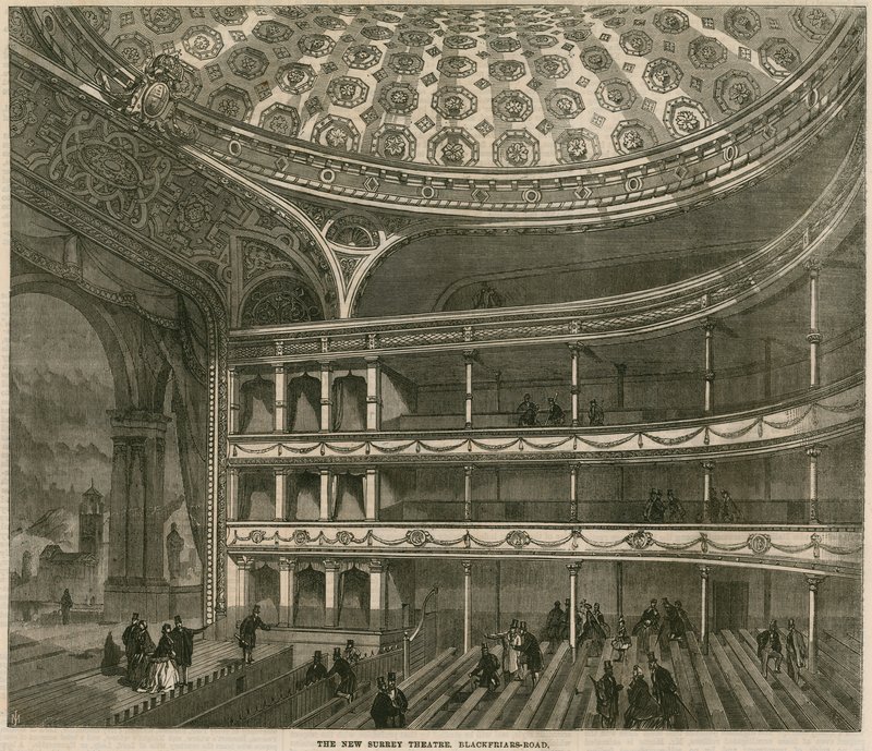 Den nya Surrey Theatre, Blackfriars Road, London av English School
