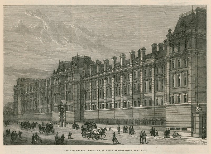 Den nya kavalleriberacken vid Knightsbridge av English School