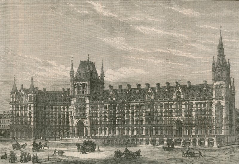 Det nya hotellet på Midland Railway Station, Euston Road, London av English School