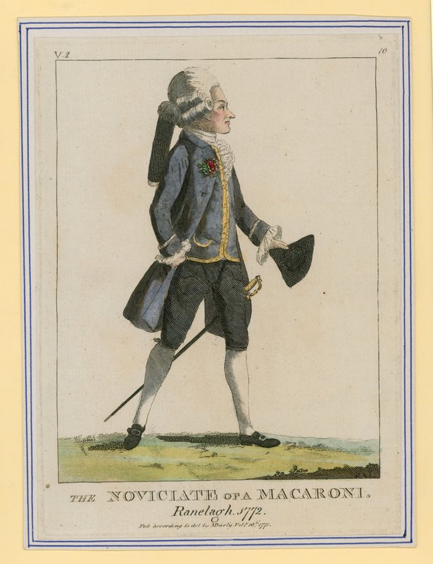 Nybörjaren till en makaroner, Ranelagh, 1772 av English School
