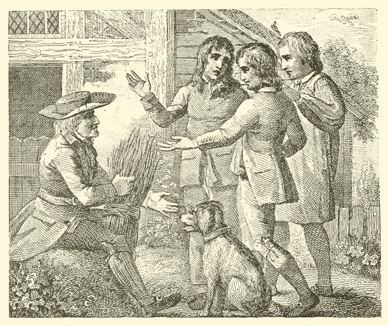 Den gamle mannen och hans söner (gravyr) av English School