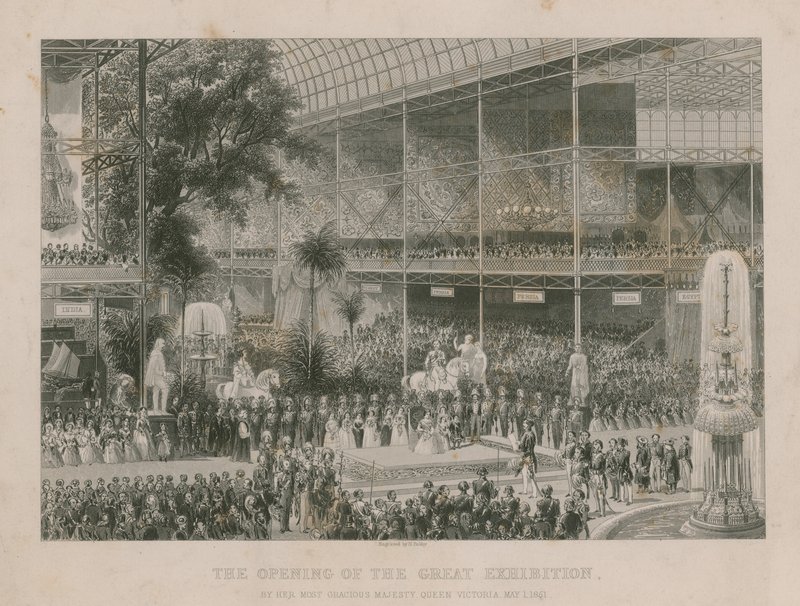 Invigningen av den stora utställningen av Hennes Nådigaste Majestät, Drottning Victoria, 1 maj 1851 av English School
