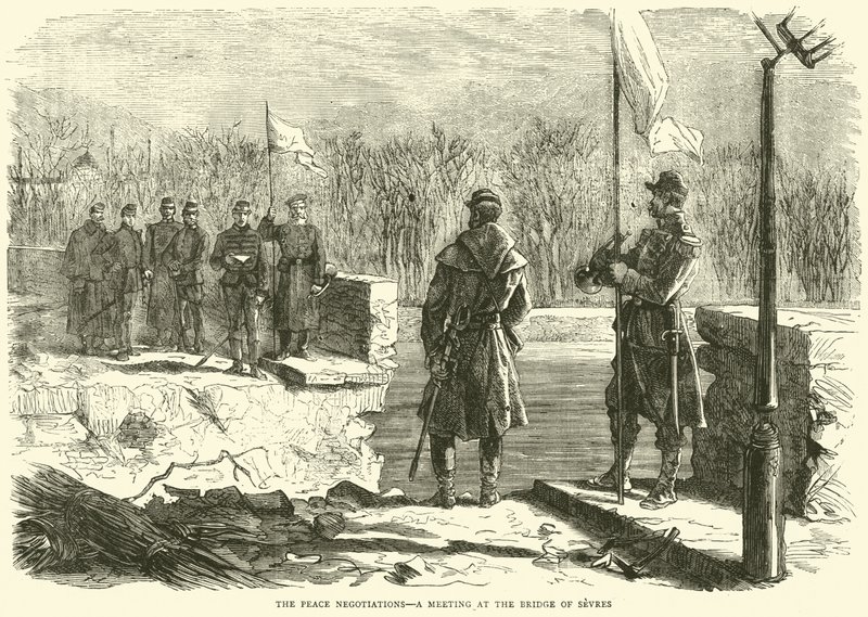 Fredsförhandlingarna, ett möte vid bron över Sevres, oktober 1870 av English School
