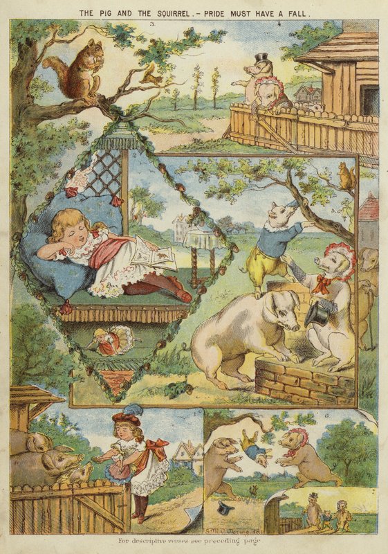 Grisen och ekorren - stolthet måste falla (chromolitho) av English School