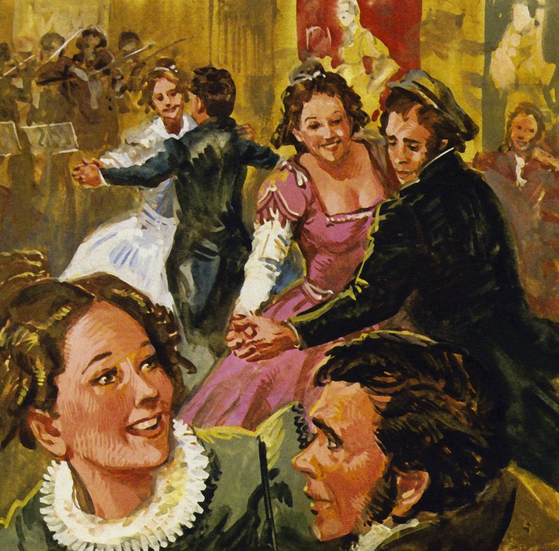 Den populära dansen för dagen var en tvåstegsvals känd som Lander av English School