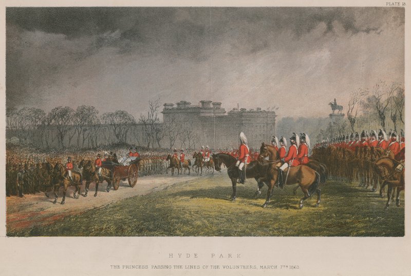 Prinsessan passerar linjerna av frivilliga, 7 mars 1863 av English School