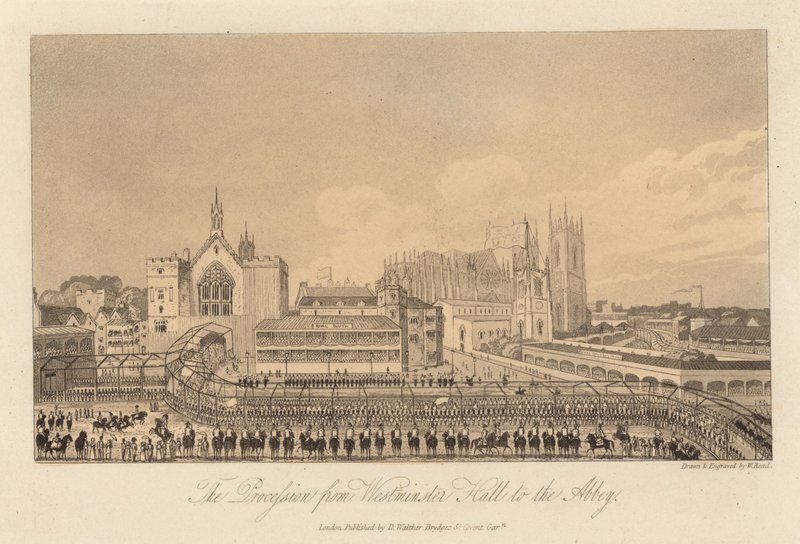 Processionen från Westminster Hall till Abbey av English School