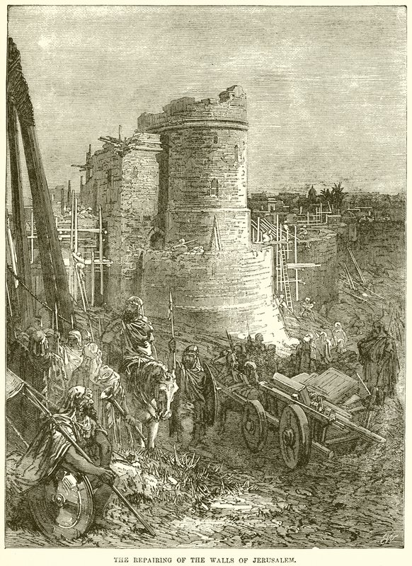Reparationen av Jerusalems murar av English School