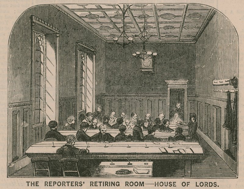 Reportrars pensionärsrum i House of Lords av English School