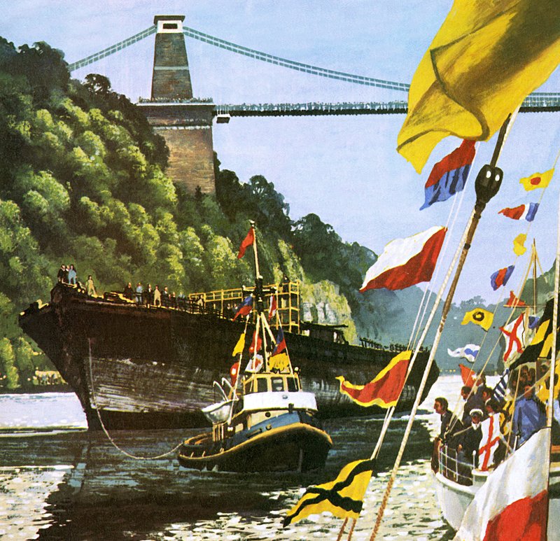 Återkomsten till Bristol av Brunels stora fartyg SS Great Britain av English School