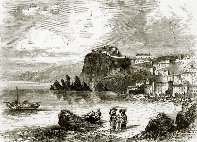 Klippan och staden Scylla, Siciliens kust av English School