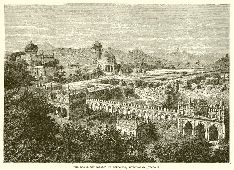 Den kungliga nekropolen i Golconda, Hyderabad av English School