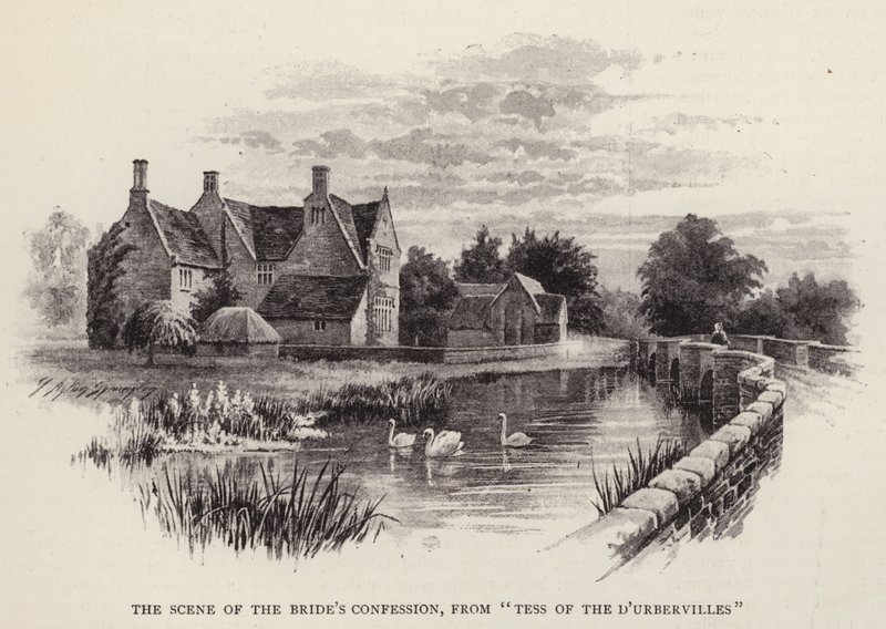 Scenen för brudens bekännelse, från Tess of the DUrbervilles (litho) av English School