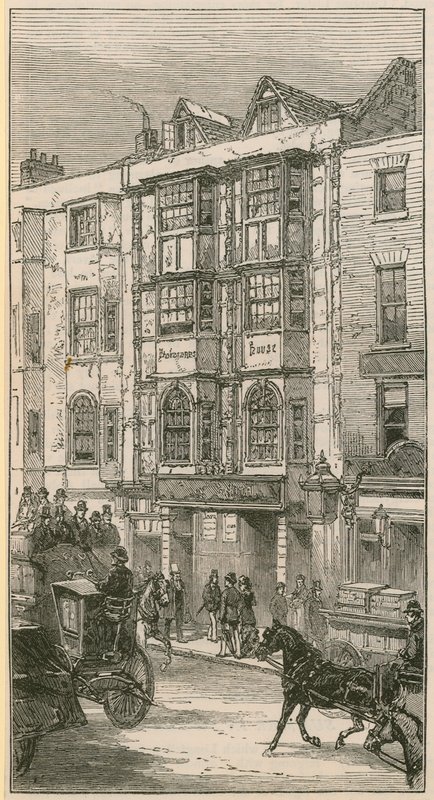 Det så kallade Shakespeares huset på Aldersgate Street av English School
