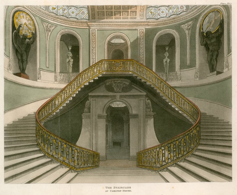 Trappan på Carlton House, London av English School