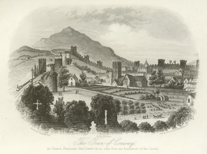 Staden Conwy, norra Wales av English School