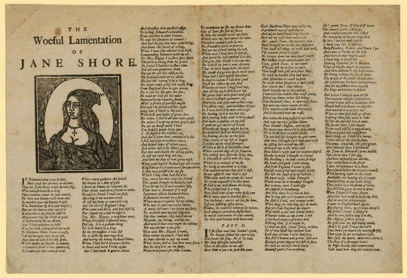 Den bedrövliga klagan från Jane Shore av English School