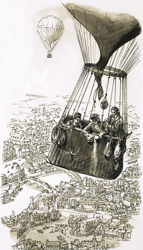Världens första reguljära flygposttjänst etablerades 1870 av English School